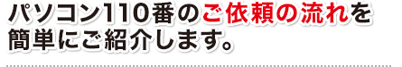 パソコン110番のご依頼の流れを簡単にご紹介します。