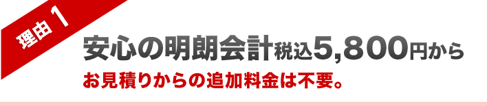 理由1 安心の明朗会計税込8,800円から